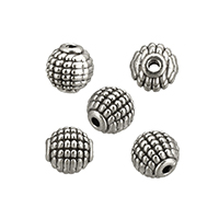 Zinc Alloy Jewelry Beads Round antique silver color plated nickel lead & cadmium free Approx 1.5mm Sold By Lot