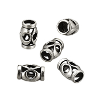 Tibetan Style European Beads, Column, antique silver color plated, without troll & hollow, nickel, lead & cadmium free, 12x7x7mm, Hole:Approx 4.5mm, 200PCs/Lot, Sold By Lot