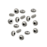 Tibetan Style Jewelry Beads, Rondelle, antique silver color plated, nickel, lead & cadmium free, 2x3.50x3.50mm, Hole:Approx 1mm, 1000PCs/Lot, Sold By Lot