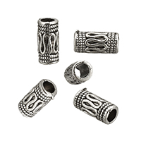 Tibetan Style Large Hole Bead, Column, antique silver color plated, nickel, lead & cadmium free, 10x5x5mm, Hole:Approx 3mm, 300PCs/Lot, Sold By Lot