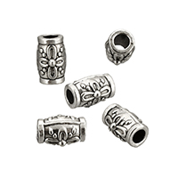Tibetan Style Large Hole Bead, Column, antique silver color plated, nickel, lead & cadmium free, 10x8x6.50mm, Hole:Approx 3mm, 200PCs/Lot, Sold By Lot