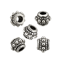 Tibetan Style Jewelry Beads, Drum, antique silver color plated, nickel, lead & cadmium free, 6x8x8mm, Hole:Approx 3mm, 200PCs/Lot, Sold By Lot