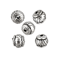 Tibetan Style Jewelry Beads, Rondelle, antique silver color plated, nickel, lead & cadmium free, 5x6x6mm, Hole:Approx 1mm, 300PCs/Lot, Sold By Lot