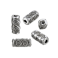 Tibetan Style Jewelry Beads, Rectangle, antique silver color plated, nickel, lead & cadmium free, 10x4.50x4.50mm, Hole:Approx 1.2mm, 200PCs/Lot, Sold By Lot