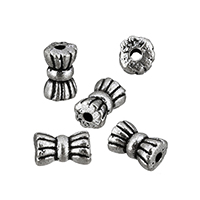 Tibetan Style Jewelry Beads, Bowknot, antique silver color plated, nickel, lead & cadmium free, 6x3.50x3.50mm, Hole:Approx 0.7mm, 1000PCs/Lot, Sold By Lot