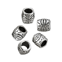 Tibetan Style European Beads, Column, antique silver color plated, without troll, nickel, lead & cadmium free, 8.50x9x9mm, Hole:Approx 5mm, 150PCs/Lot, Sold By Lot
