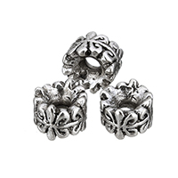 Tibetan Style Jewelry Beads, Rondelle, antique silver color plated, nickel, lead & cadmium free, 5x7x7mm, Hole:Approx 2mm, 200PCs/Lot, Sold By Lot