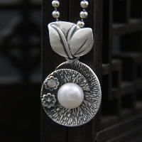 Freshwater Pearl Earrings, Thailand Sterling Silver, with Freshwater Pearl, natural, 18x32mm, Hole:Approx 3-5mm, Sold By PC