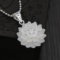 925 Sterling Silver Pendant Flower 25mm Approx Sold By PC