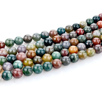 Naturlige indiske agat perler, Indiske Agate, Runde, forskellig størrelse for valg, Hole:Ca. 1mm, Solgt Per Ca. 15 inch Strand