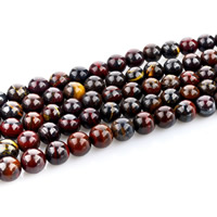 Tigerauge Perle, rund, natürlich, verschiedene Größen vorhanden, Bohrung:ca. 1mm, verkauft per ca. 15 ZollInch Strang