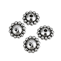 Perles fleurs en alliage de zinc, Plaqué de couleur d'argent, protéger l'environnement, sans nickel, plomb et cadmium, 9x5mm, Trou:Environ 1.3mm, 200PC/lot, Vendu par lot