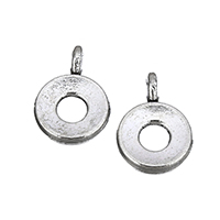 Tibetan Style Pendants, Donut, antique silver color plated, nickel, lead & cadmium free, 8.50x12x3.50mm, Hole:Approx 1mm, 300PCs/Lot, Sold By Lot
