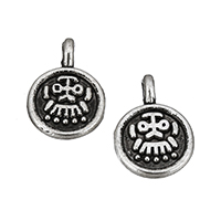 Zinc Alloy Flat Round Pendants antique silver color plated nickel lead & cadmium free Approx 1.7mm Sold By Lot
