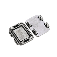 Tibetan Style Connector Setting, Rectangle, antique silver color plated, 2/2 loop, nickel, lead & cadmium free, 14x18x4mm, Hole:Approx 1.2mm, Inner Diameter:Approx 4x1mm, 200PCs/Lot, Sold By Lot