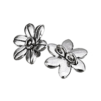 Flower Zinc Alloy Connector antique silver color plated 1/1 loop nickel lead & cadmium free Approx 1.4mm Sold By Lot