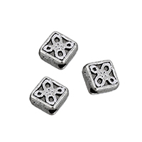 Tibetan Style Jewelry Beads, Rhombus, antique silver color plated, nickel, lead & cadmium free, 6x6x2.50mm, Hole:Approx 1mm, 500PCs/Lot, Sold By Lot