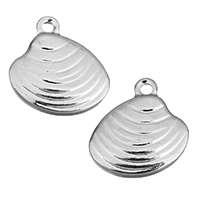 Stainless Steel Pendants, Shell, original color, 13x14x3mm, Hole:Approx 1.5mm, 50PCs/Lot, Sold By Lot