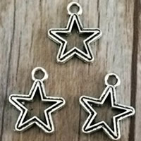 Zink Alloy Star Pendant, antik silver pläterad, leda & kadmiumfri, 17.5x14mm, Hål:Ca 2mm, 50PC/Bag, Säljs av Bag
