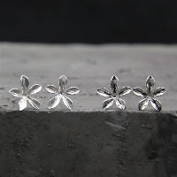 925 Sterling Silver Stud Earring Flower & for woman 9mm Sold By Pair