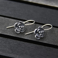 Thailand Sterling Silver Jewelry Earring Rose for woman 9mm Sold By Pair