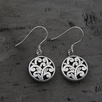 Thailand Sterling Silver Jewelry Earring Tree for woman & hollow 13.50mm Sold By Pair