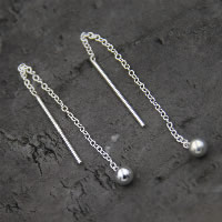 925 Sterling Silver Thread Through Earrings for woman Sold By Pair