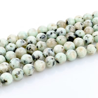 Amazonit perle, Krug, prirodan, različite veličine za izbor, Rupa:Približno 1mm, Prodano Per Približno 15 inčni Strand