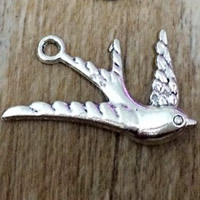 Tibetan Style Animal Pendants, Dove, antique silver color plated, lead & cadmium free, 27x24mm, Hole:Approx 2mm, 50PCs/Bag, Sold By Bag