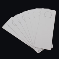 papier Collier et bracelet Display Card, rectangle, blanc, 43x125mm, 200PC/sac, Vendu par sac