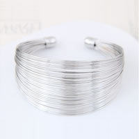 Tibetan Style Cuff Bangle, platinum color plated, lead & cadmium free, 63x30mm, Inner Diameter:Approx 63mm, Length:Approx 7.5 Inch, Sold By PC