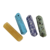 Gemstone Pendants Jewelry, mixed, 15x51x13mm-17x54x12mm, Hole:Approx 1.5mm, 2PCs/Bag, Sold By Bag