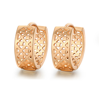 Brass Huggie Hoop Earring, 18K rose gold plated, for woman, nickel, lead & cadmium free, 14x6mm, Sold By Pair