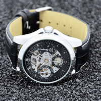 Мужские ювелирные часы Guccamel®, Искусственная кожа, с заголовка из цинкового сплава & Стеклянный, Другое покрытие, регулируемый & Мужский, Много цветов для выбора, не содержит никель, свинец, 44x14mm, длина:Приблизительно 7.8 дюймовый, продается PC