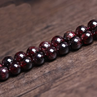 Granat Perle, rund, Januar Birthstone & verschiedene Größen vorhanden, Bohrung:ca. 1mm, verkauft per ca. 15 ZollInch Strang