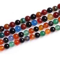Regenbogen Achat Perle, rund, verschiedene Größen vorhanden, Bohrung:ca. 1mm, verkauft per ca. 15 ZollInch Strang