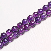 Amethyst Beads, Round, natural, February Birthstone & different size for choice & faceted, Hole:Approx 1mm, Sold Per Approx 15 Inch Strand
