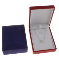 Velvet Necklace Box, Cardboard, with Velveteen, Rectangle, more colors for choice, 69x89x35mm, Sold By PC