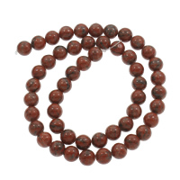 Roter Sesam Jaspis Perle, rund, verschiedene Größen vorhanden, rot, verkauft per ca. 15 ZollInch Strang