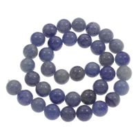 Blauer Aventurin Perle, rund, verschiedene Größen vorhanden, Bohrung:ca. 1mm, verkauft per ca. 15 ZollInch Strang