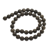 Grain Stein Perle, rund, verschiedene Größen vorhanden, schwarz, Bohrung:ca. 1mm, verkauft per ca. 15 ZollInch Strang