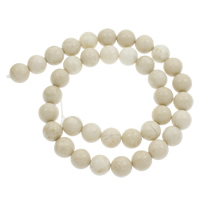 Elfenbeinstein Perle, rund, verschiedene Größen vorhanden, Bohrung:ca. 1mm, verkauft per ca. 15 ZollInch Strang