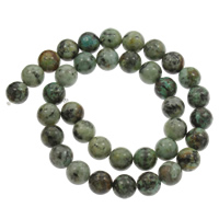 Natürliche afrikanische Türkis Perle, rund, verschiedene Größen vorhanden, Bohrung:ca. 1mm, verkauft per ca. 15 ZollInch Strang