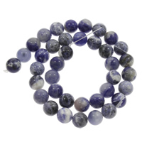 Sodalith Perlen, Sosalith, rund, verschiedene Größen vorhanden, Bohrung:ca. 1mm, verkauft per ca. 15 ZollInch Strang