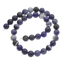 Sodalith Perlen, Sosalith, rund, natürlich, verschiedene Größen vorhanden, Bohrung:ca. 1mm, verkauft per ca. 15 ZollInch Strang