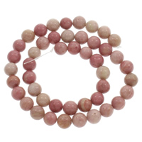 Rhodonit Perlen, rund, natürlich, verschiedene Größen vorhanden, Bohrung:ca. 1mm, verkauft per ca. 15 ZollInch Strang