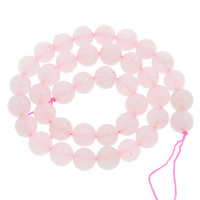 Natürliche Rosenquarz Perlen, rund, verschiedene Größen vorhanden, Bohrung:ca. 1mm, verkauft per ca. 15 ZollInch Strang