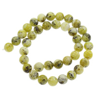 Gras gelbe Kiefer Perle, rund, verschiedene Größen vorhanden, Bohrung:ca. 1mm, verkauft per ca. 15 ZollInch Strang