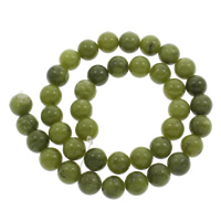 Nanyang Jade Perle, rund, verschiedene Größen vorhanden, Bohrung:ca. 1mm, verkauft per ca. 15 ZollInch Strang