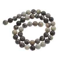 schwarze Seide Stein Perle, rund, verschiedene Größen vorhanden, schwarz, Bohrung:ca. 1mm, verkauft per ca. 15 ZollInch Strang